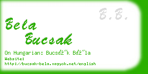 bela bucsak business card